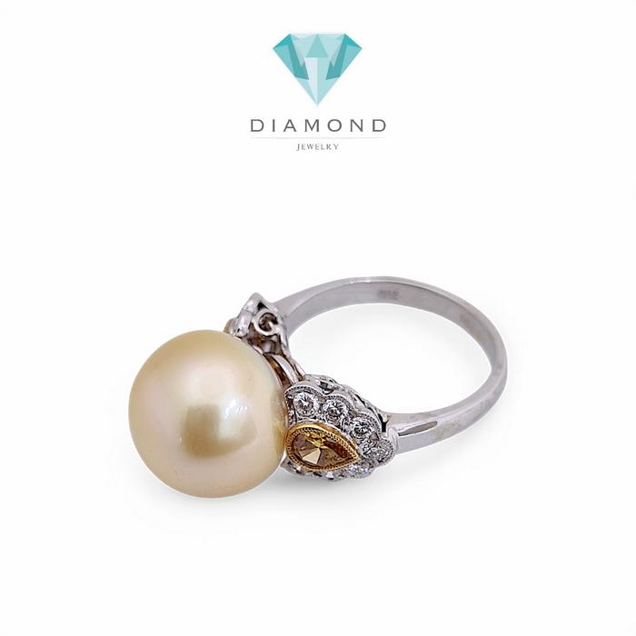 Pearl Diamond Ring 18K / Diamond Jewelry