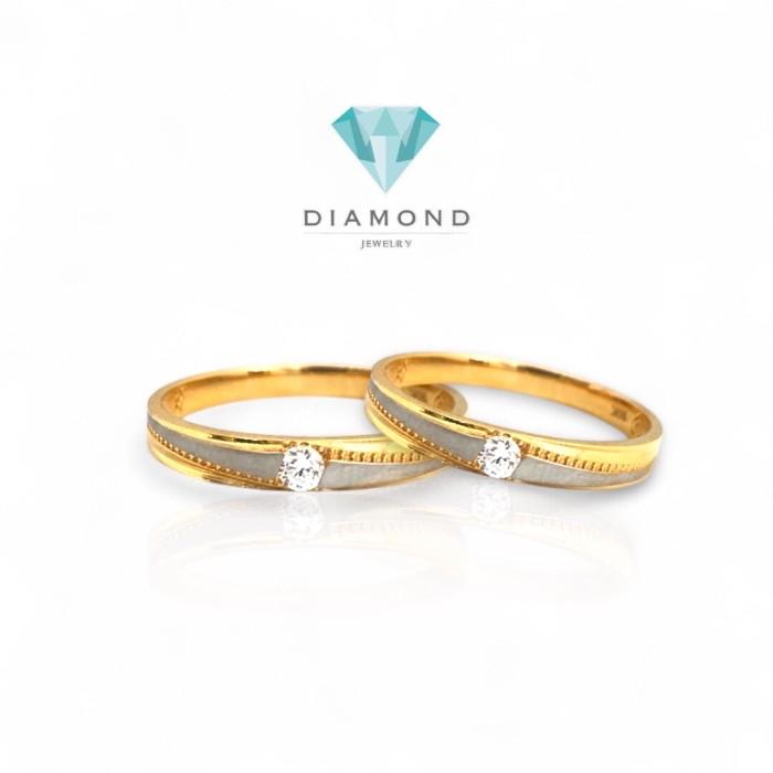 Cincin Kawin Emas duo color swarozky 16K Diamond Jewelry-388CMS204LS389CMS206LS