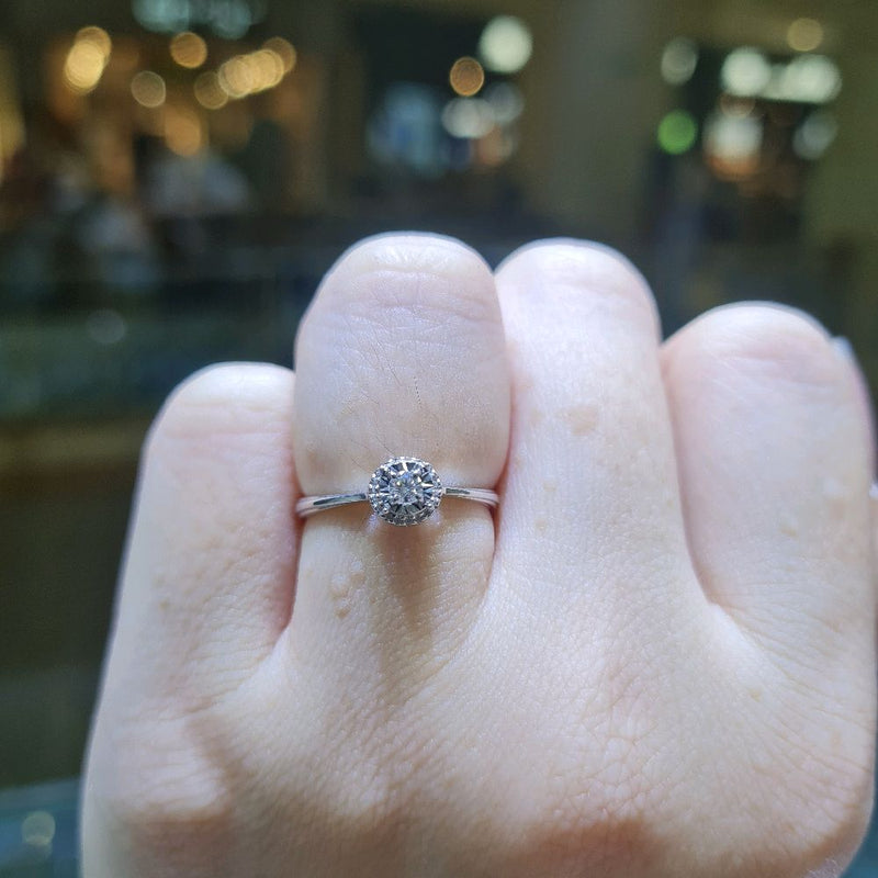 Solitaire Diamond Ring 18K / Cincin Diamond Solitaire 18K / Diamond Jewelry / 384CB289LS