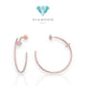 Pave hoop juste diamond earring 18k rose gold-Diamons Jewelry