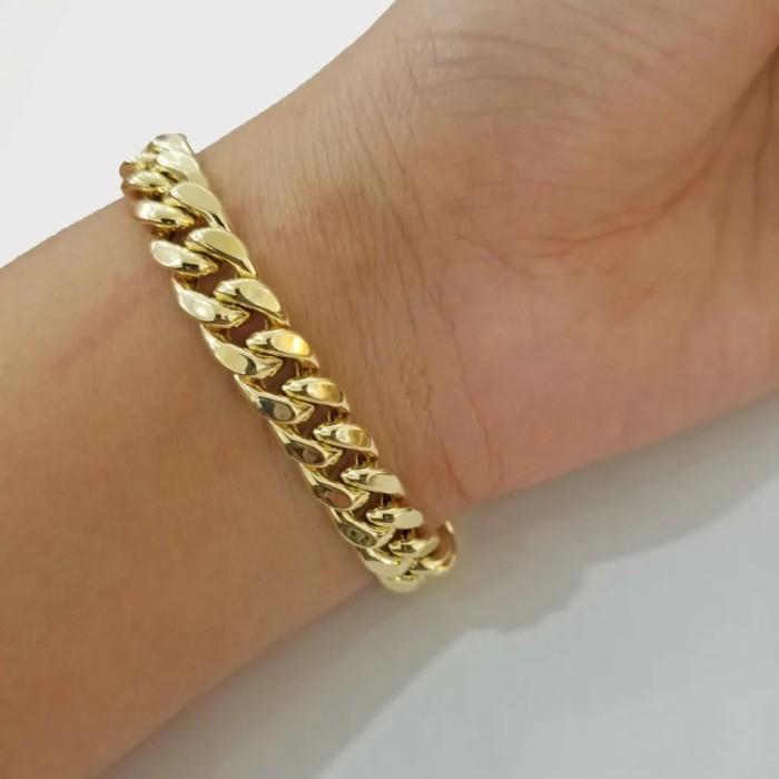 Cuban Chain Sisik Naga Gelang Mas/Gold Bracelet 16/17K Diamond Jewelry-73GMS11WP/67GMS6WP-HT