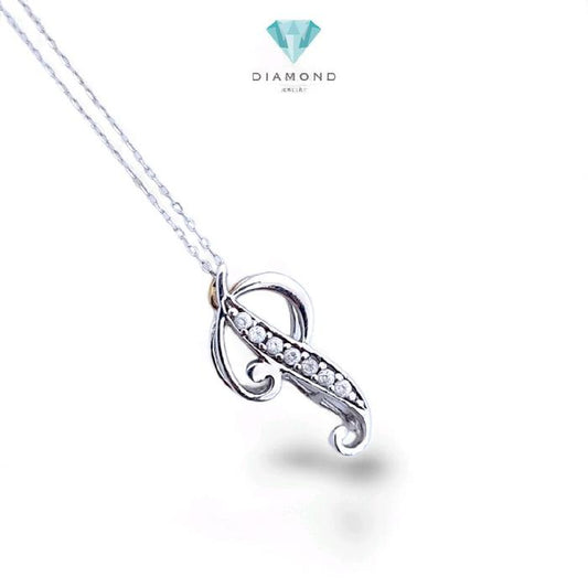 White Gold Letter P Pendants 18K / Liontin Emas Putih Huruf P 18K / Diamond Jewelry / 266LMSLS2