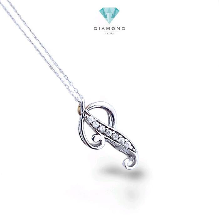 White Gold Letter P Pendants 18K / Liontin Emas Putih Huruf P 18K / Diamond Jewelry / 266LMSLS2