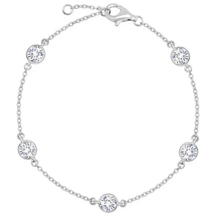 Gelang Diamond Solitaire 18k Stacking Medium/Small-Diamond Jewelry-6GBDAB59000LS-HT