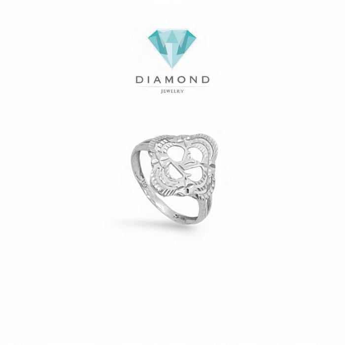 Cincin Mas Putih Clover lv 750-Diamond Jewelry