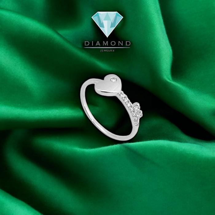 Cincin Mas Putih Model Heart Key 18K-Diamond Jewelry
