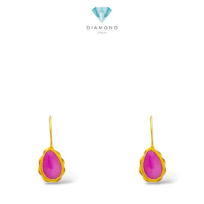Ruby Pear Gold Earrings 23K / Anting Emas Ruby Pear 23K / Diamond Jewelry / 310AMSWP2