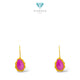 Ruby Pear Gold Earrings 23K / Anting Emas Ruby Pear 23K / Diamond Jewelry / 310AMSWP2