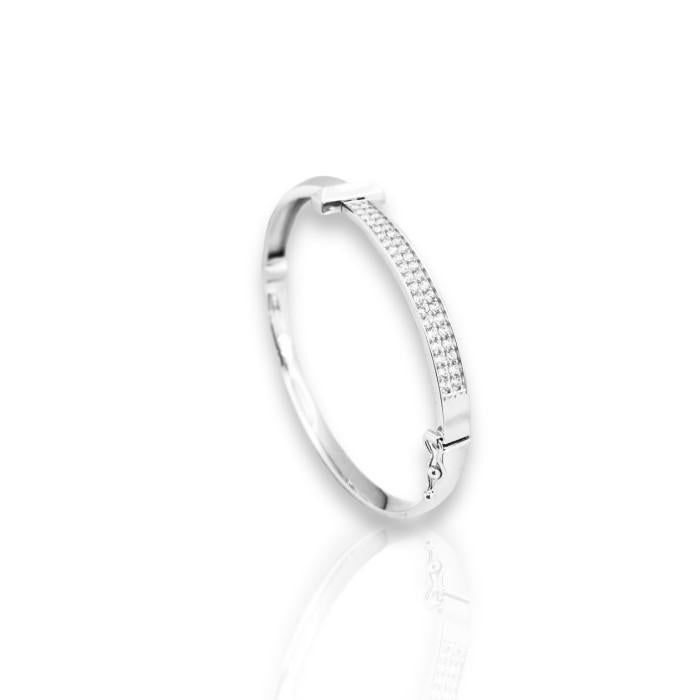 T1 Bangle Gelang Emas 750K White Gold-Diamond Jewelry-336GMS8LS-HT