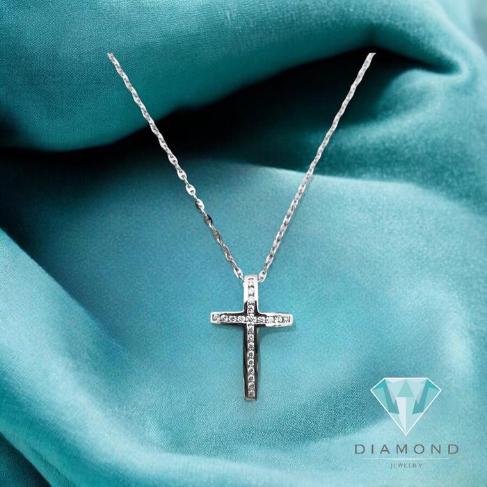 Simply Small Diamond Cross Pendant 18k/Liontin salib berlian simple-Diamond Jewelry