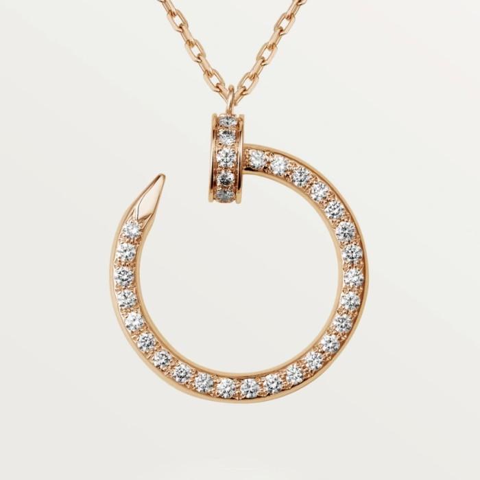Nail Diamond Pendant Pave Juste 18K Gold -Diamond Jewelry-18KBSM9000RY-HT