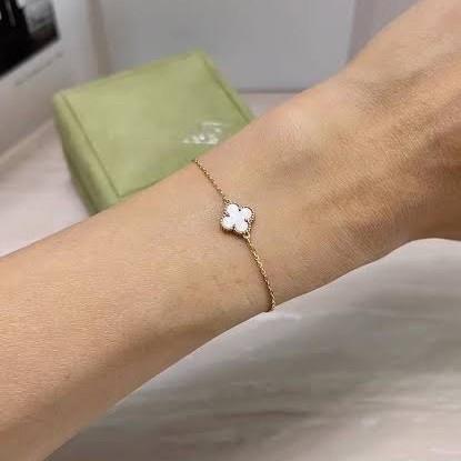 VOC Sweet Clover MOP Necklace / Bracelet 18K Gold Diamond Jewelry-436GBD1000LS-21GBD395RB-348KBD1000LS-387ABD1000LS-HT