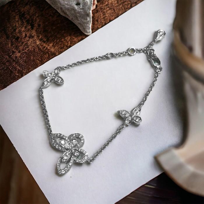 Butterfly diamond bracelet 18k grf-Diamond Jewelru