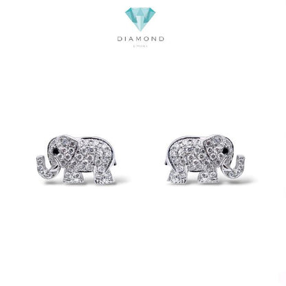 Elephant Diamond Earrings 18K / Diamond Jewelry / 111AB121000AB