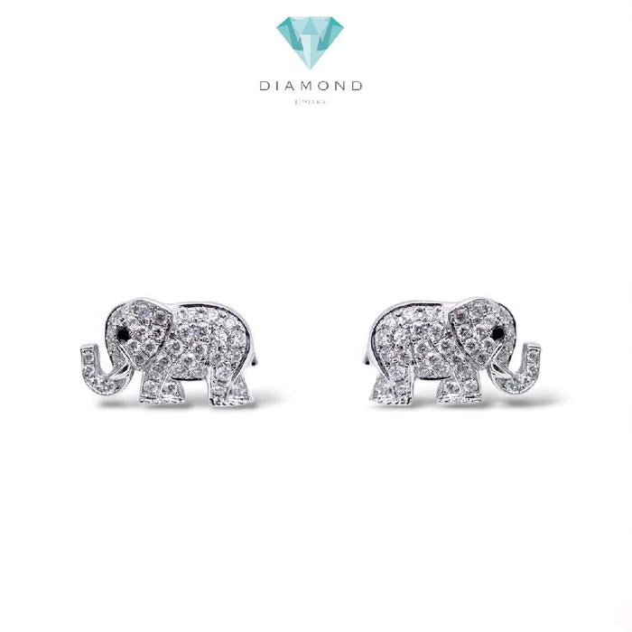 Elephant Diamond Earrings 18K / Diamond Jewelry / 111AB121000AB