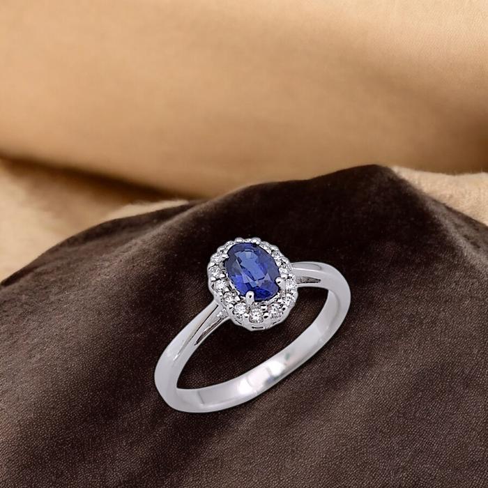 Blue Sapphire Diamond Ring / Diamond Jewelry
