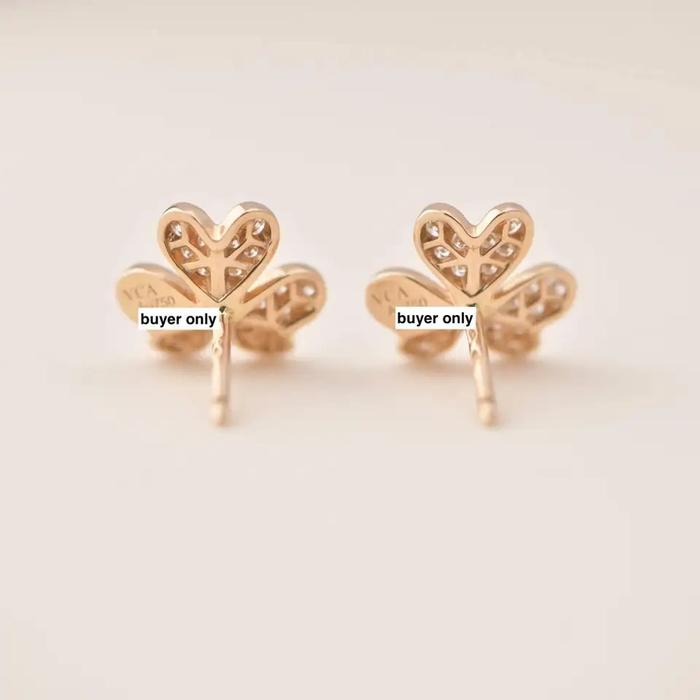 Clover frivole diamond earring 18k-Diamond Jewelry