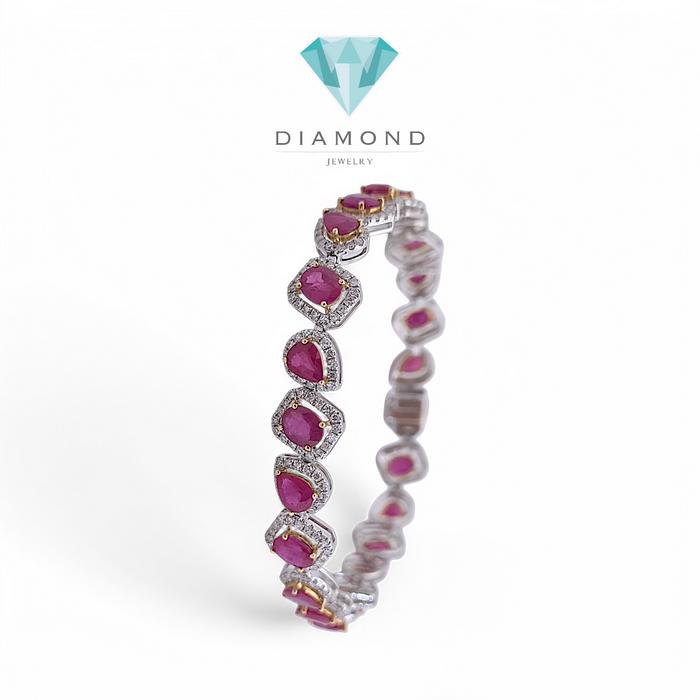 Tennis Ruby Diamond Ring 18K / Diamond Jewelry