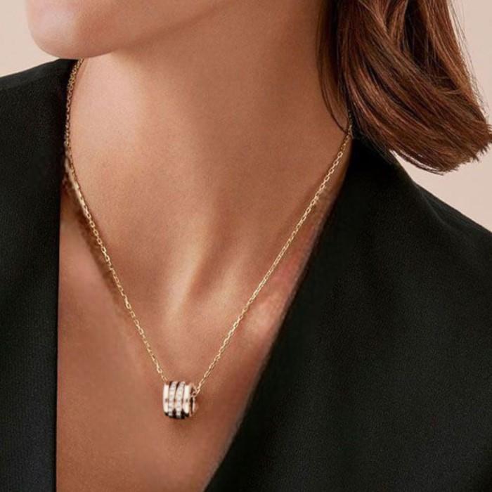 Round Whirl Diamond necklace 18k bv rose gold zero-Diamond Jewelry