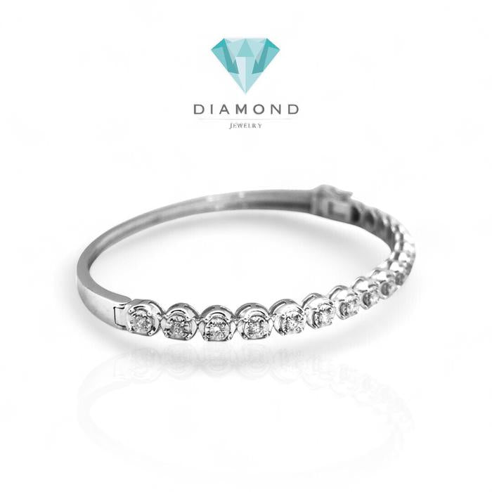 Diamond half tennis Bangle /gelang tennis bangle berlian asli18K Diamond Jewelry