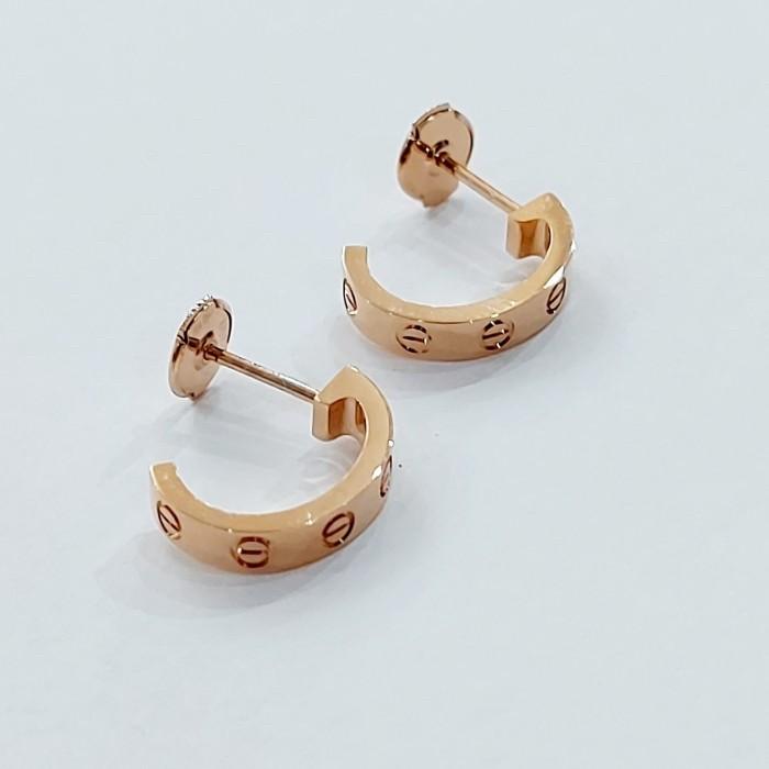 Love 18K Mini Gold Earrings Diamond Jewelry-383ABD297RY-HT