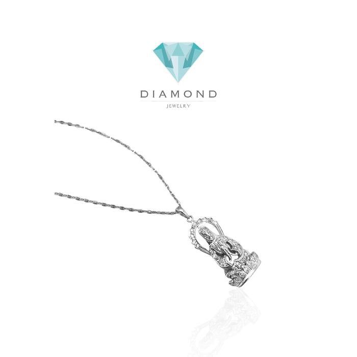 Kalung/liontin berlian Diamond Patung kwan im 18K