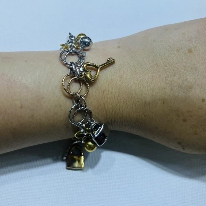 Keys charm Bracelet 18K Gold Diamond Jewelry