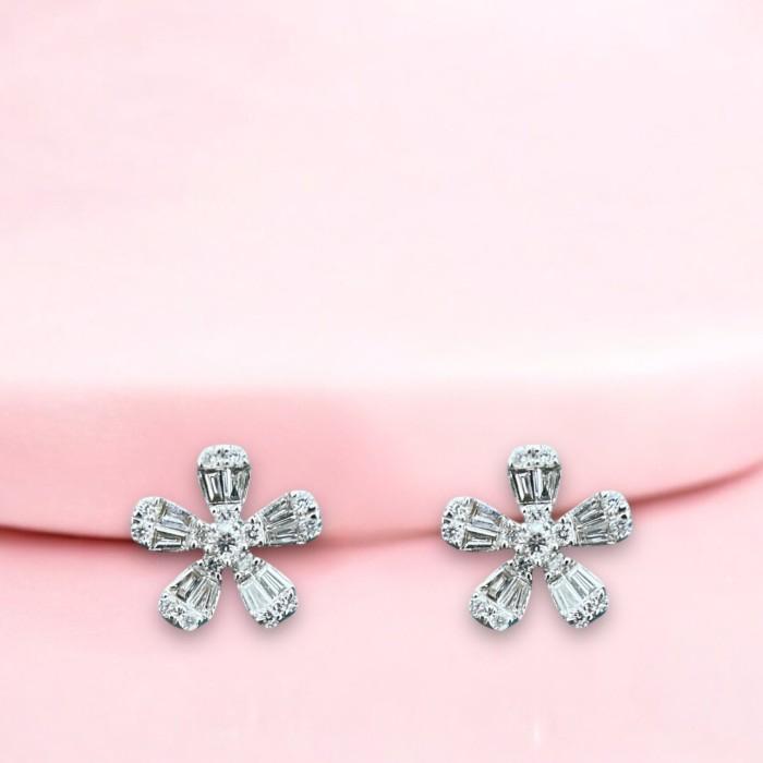 Flower Diamond Earring/Anting Bunga 18K/ Diamond Jewelery-373ABACE477LS-HT