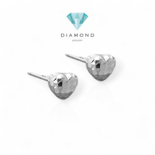 Heart Earring White Gold 750K-Diamond Jewerly-390AMS103LS-HT