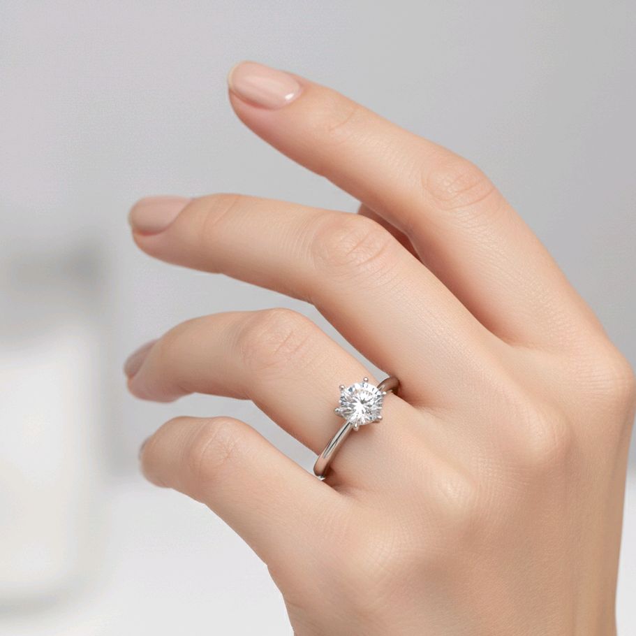 Solitaire Diamond Ring 18K / Cincin Diamond Solitaire 18K / Diamond Jewelry / 385CB612LS