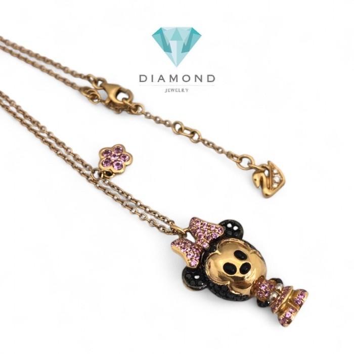 Kalung Liontin mickey mouse Berlian 18K/ Minnie mouse diamond necklace 18k-Diamond Jewelry