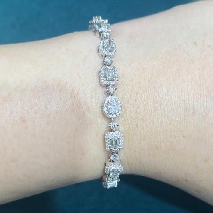 Fancy tennis diamond bracelet 18k -Diamond Jewelry