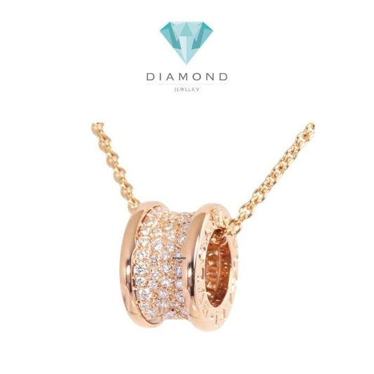 Diamond Pendant Pave Round Cilinder Zero/Kalung Berlian Zero Cilinder-Diamond Jewelry-373KBD22000RY-HT