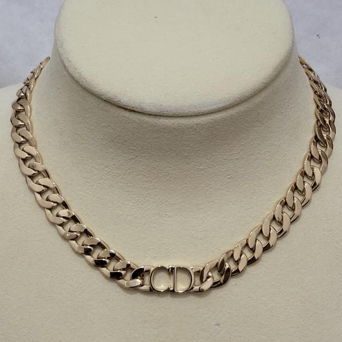 CD logo choker petit /large necklace 18k gold-Diamond Jewery