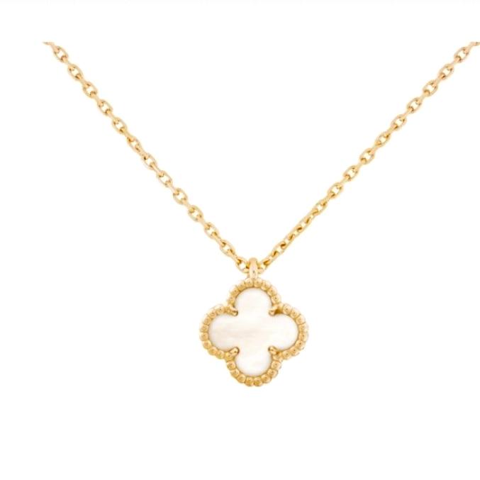 VOC Sweet Clover MOP Necklace / Bracelet 18K Gold Diamond Jewelry-436GBD1000LS-21GBD395RB-348KBD1000LS-387ABD1000LS-HT