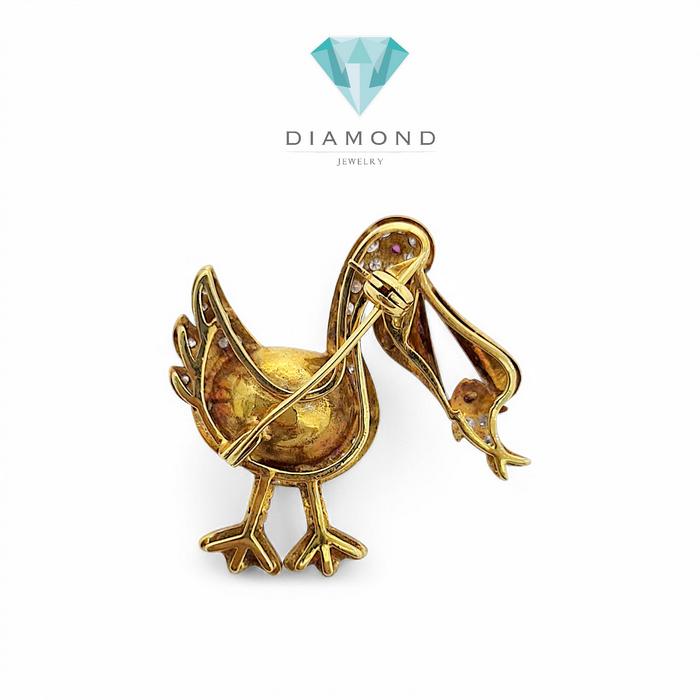 Pelikan Pearl Diamond Clip 18K / Diamond Jewelry