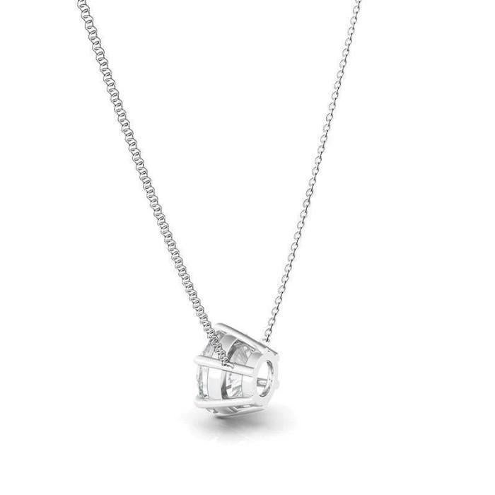 Diamond 6 Prong Solitaire Necklace Lab Grown 18k-Elsy Jewelry