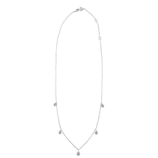 Pear Five Floating Diamond necklace 18k White gold