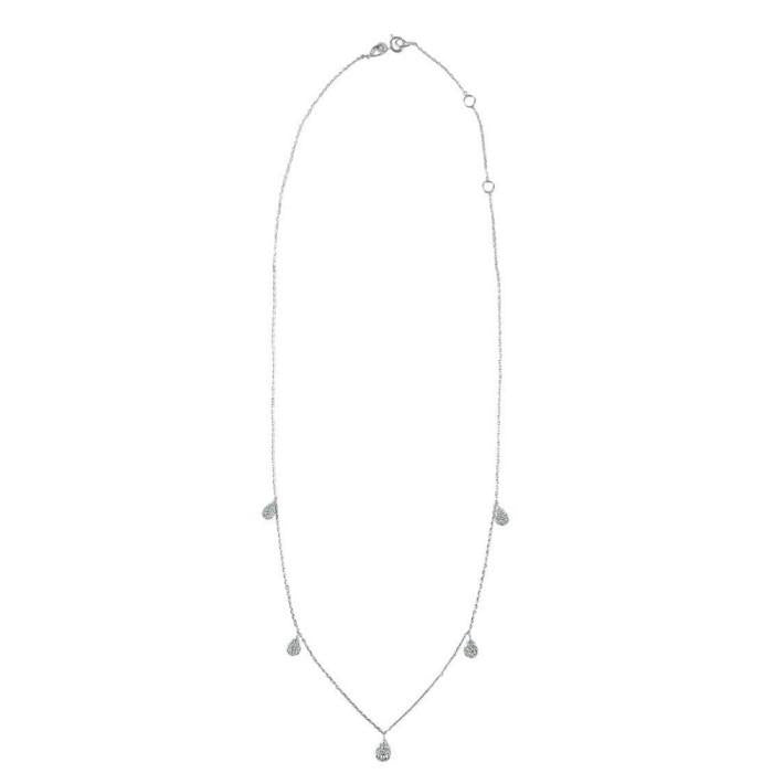 Pear Five Floating Diamond necklace 18k White gold