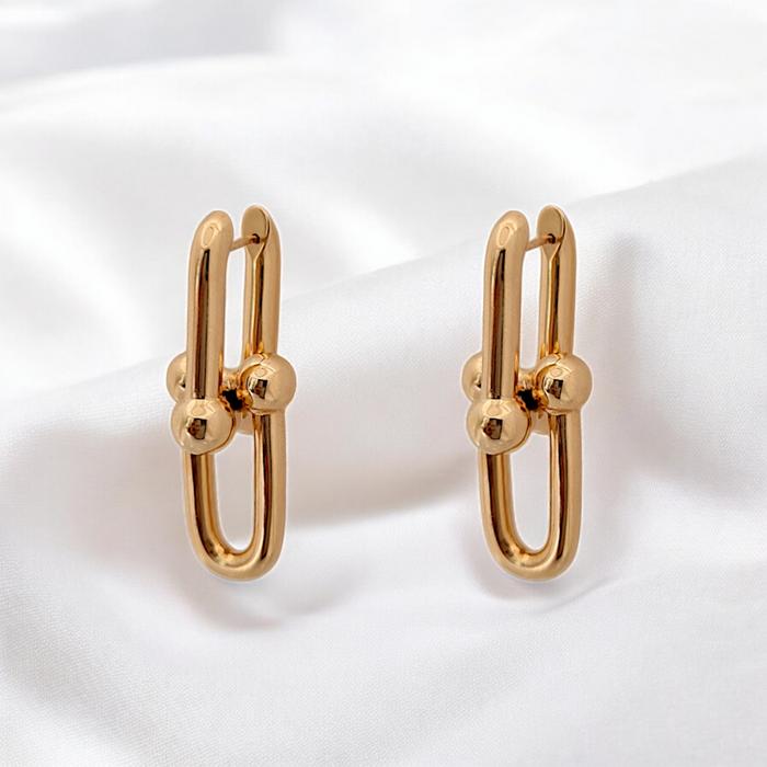 Hardware Gold  Earrings 18K / Diamond Jewelry-392ABD1290RY-HT