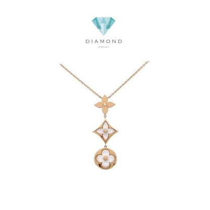 Flower Necklace 18K Gold MOP 3 Susun-Diamond Jewelry-23KBAB3200LSCH