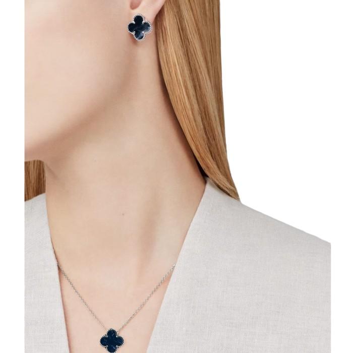 Pietersite earring 18k white gold-Diamond Jewelry