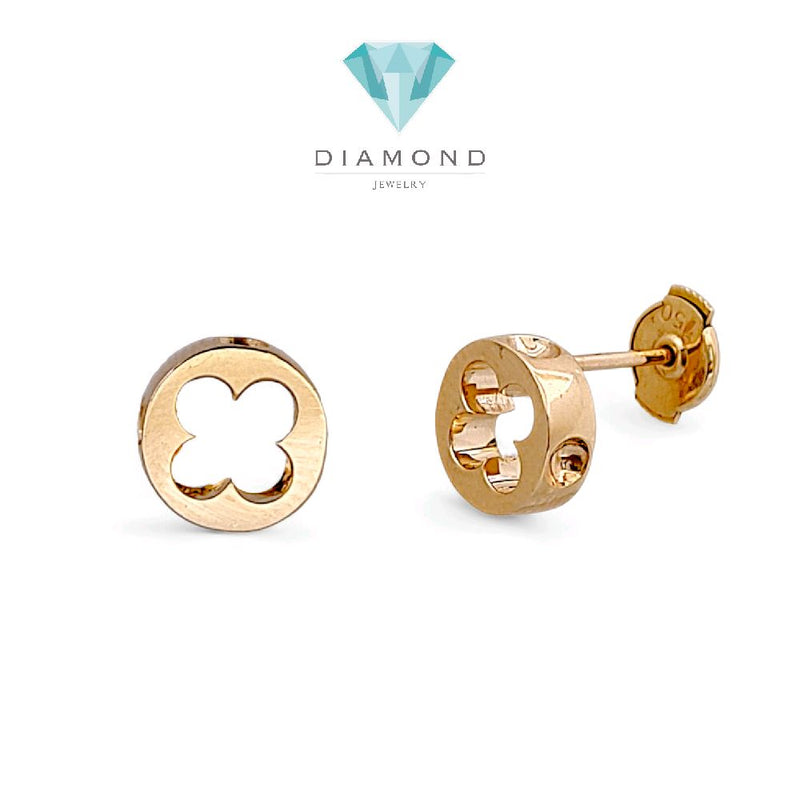 Clover Stud Rosegold Earring 18K / Anting Clover Rosegold 18K / Diamond Jewelry 397ABD390RY - HT