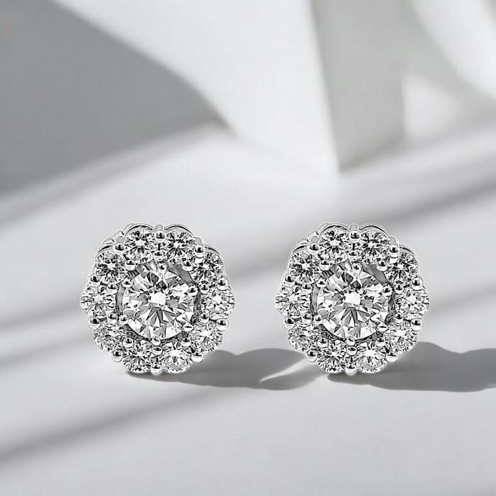 Flower Diamond Earrings / Diamond Jewelry