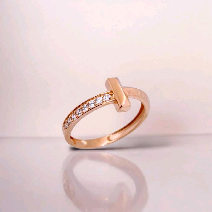 T Rings Rose Gold 17K / Cincin T Rose Gold 17K / Diamond Jewelry / 442CMS17OLS