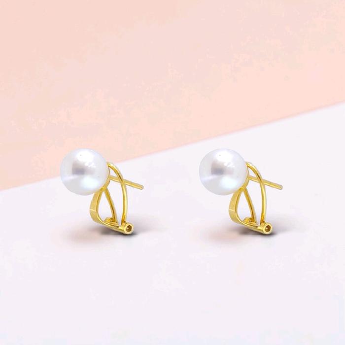 Gold Pearl Clips Earrings 23K / Anting Emas Pearl Clips 23K / Diamond Jewelry / 21AM4WP