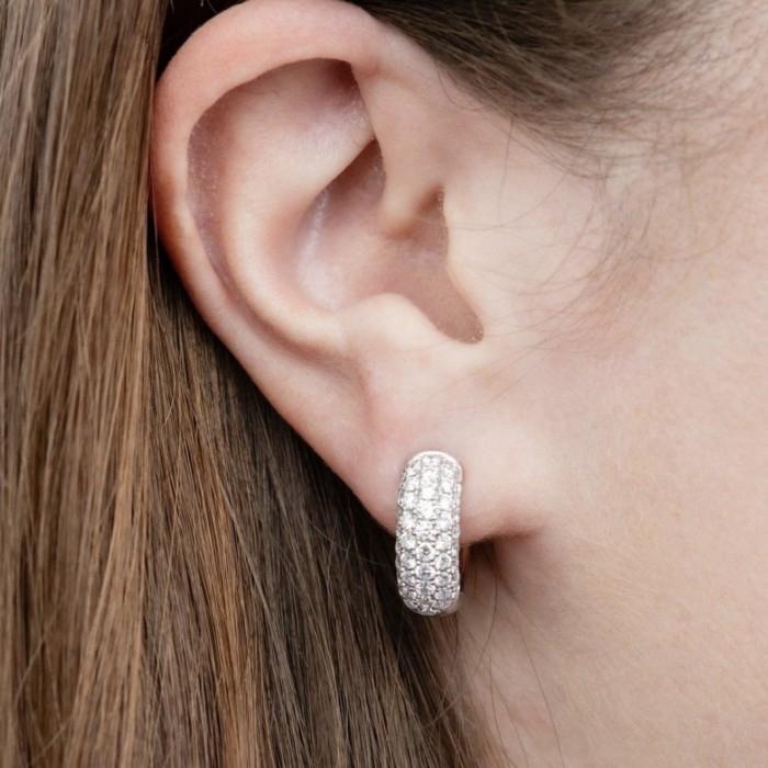 Diamond earring Anting Pave Berlian hoop klip white gold 18K Diamond Jewelry