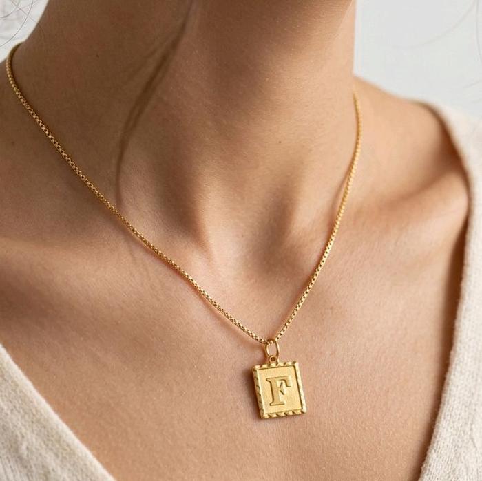 Gold Letter F Pendants 23K / Liontin Emas Huruf F 23K / Diamond Jewelry / 242LMSWP1