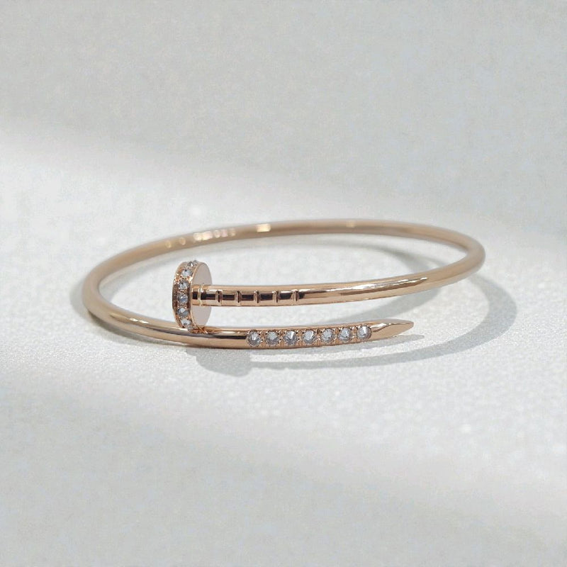 Reverse Set Diamond Nail Bangle 18K / Gelang Paku Diamond  full ujung berlian18K / Diamond Jewelry / 435GBD15000RY