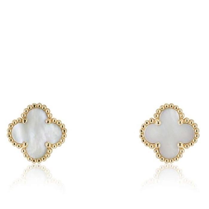 VOC Sweet Clover MOP Necklace / Bracelet 18K Gold Diamond Jewelry-436GBD1000LS-21GBD395RB-348KBD1000LS-387ABD1000LS-HT